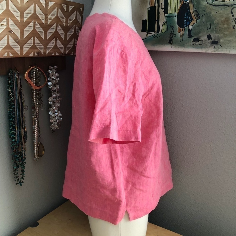 Carol Anderson Collection Linen Blouse Women's size M Short Sleeve Boxy NEW - Picture 6 of 12